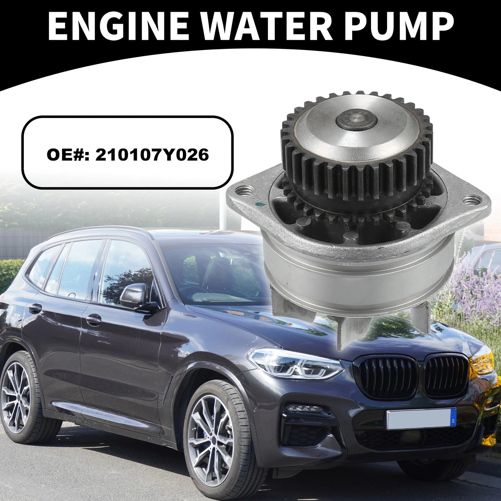 Water Pump for Infiniti FX35 (2003–2007) No. 210107Y026 with Rubber Ring Kit