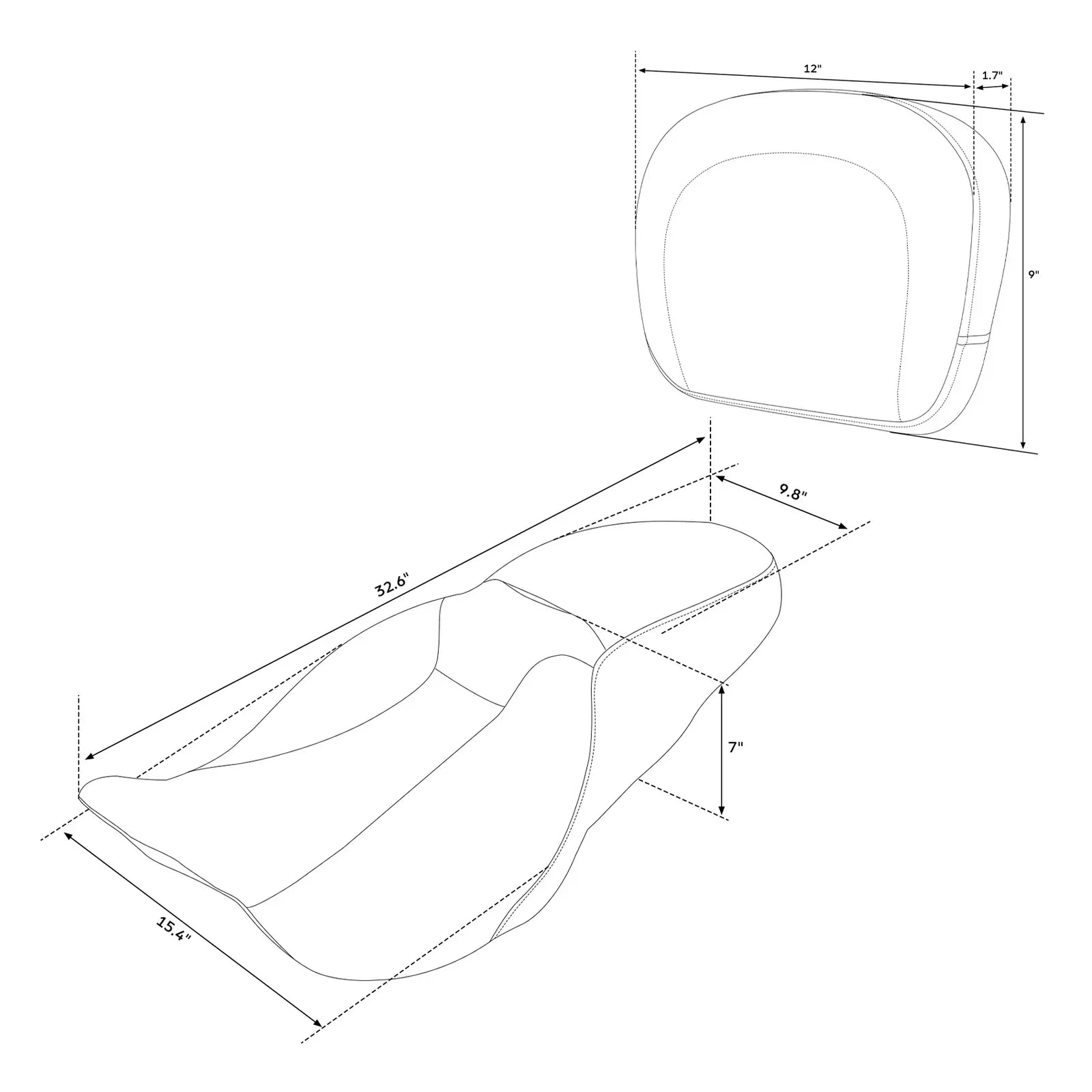 Seat Backrest Pad for Harley Touring Road King Glide (2009-2023)