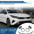 Set of 5 Air Condition Outlet Vent Trim Covers for Kia Forte K3 (2019–2024) Black