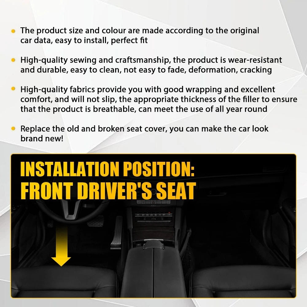Front Seat Cover for Mercedes Benz E350 (2010–2014) Black