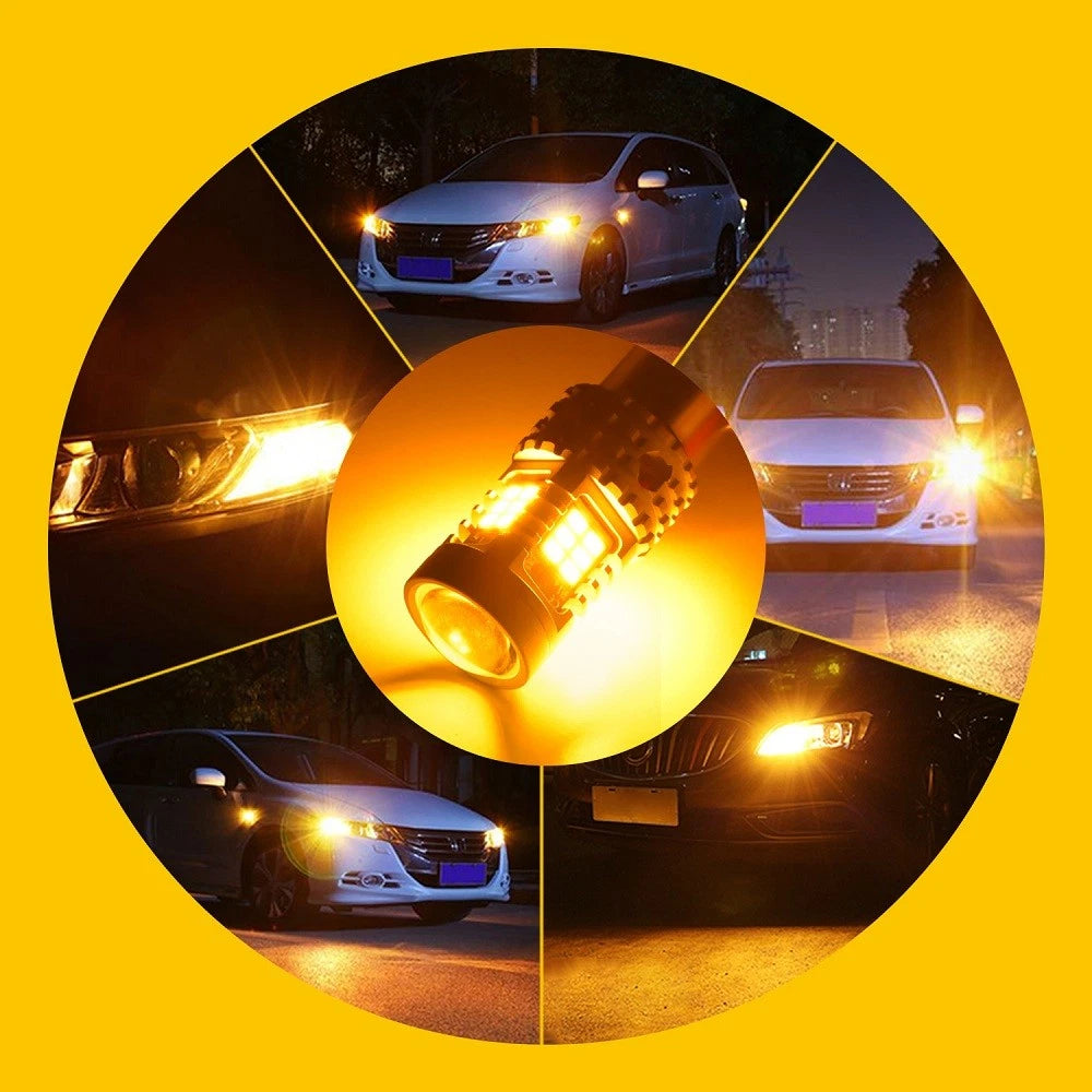 2X Amber 1156 LED Turn Signal Bulbs for Various Models