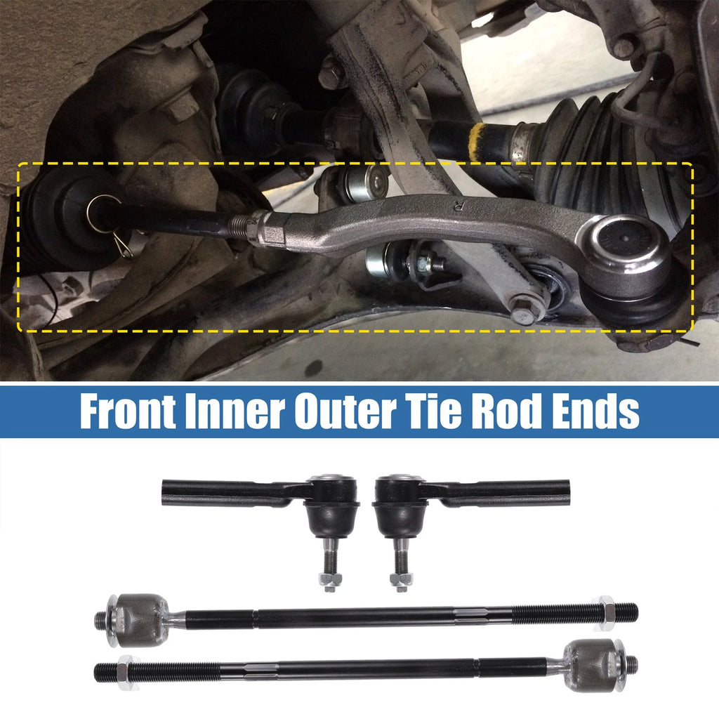 4pcs Front Inner Outer Tie Rod Ends Kit for Chrysler Town & Country (2008–2010)