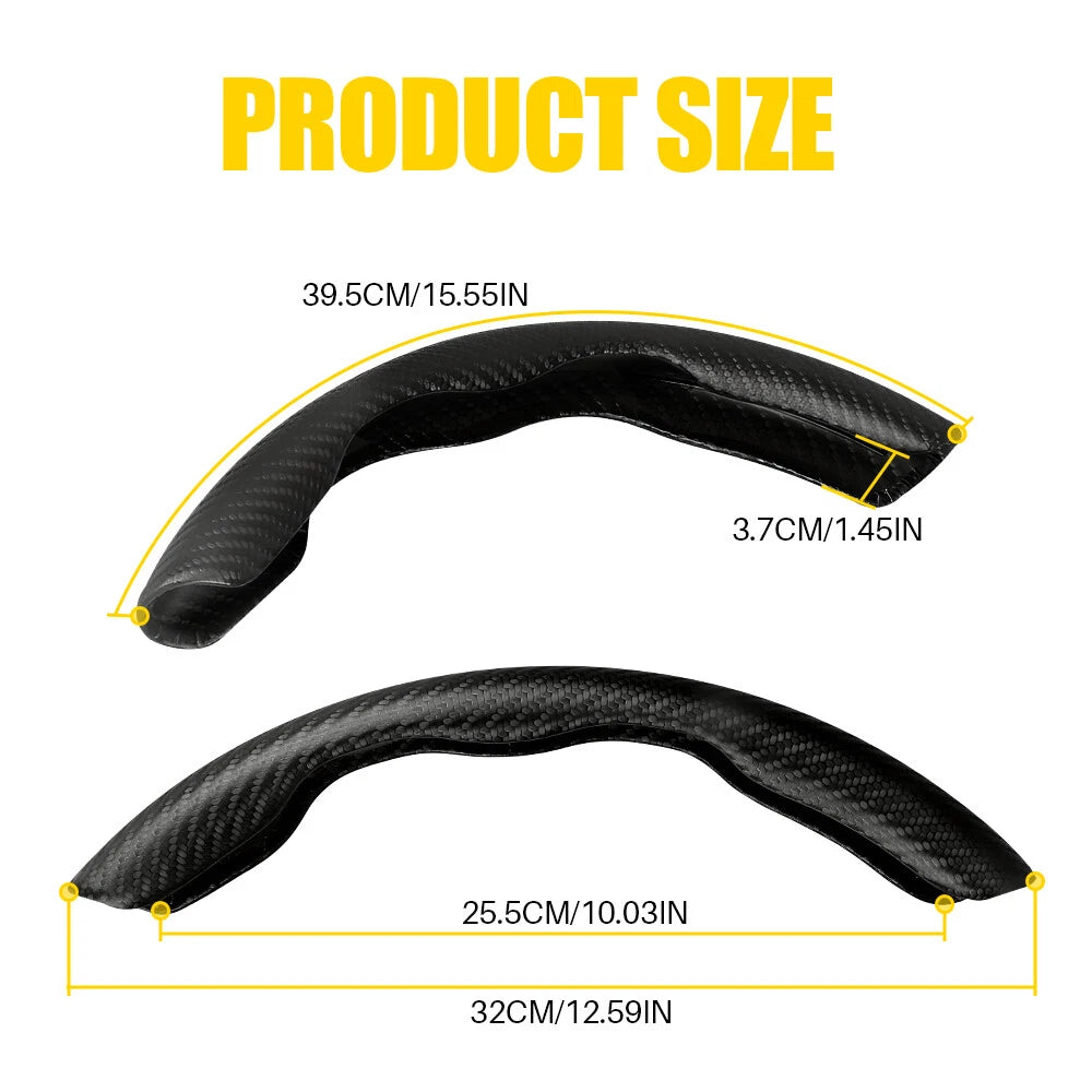 2PC Carbon Fiber Steering Wheel Cover for Mercedes-Benz