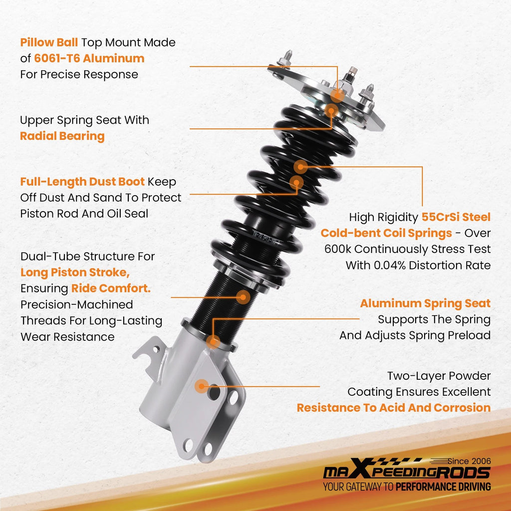 Coilovers 24 Way Damper Lowering Kit for Subaru Forester (2003-2008)