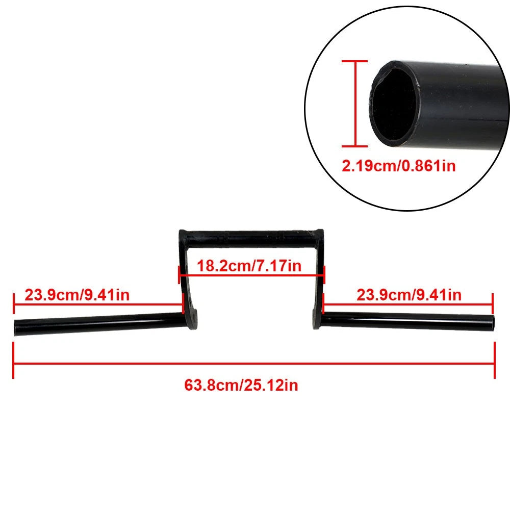 7/8" Motorcycle Z Bars Handlebar for Chopper Cruisers (Black)