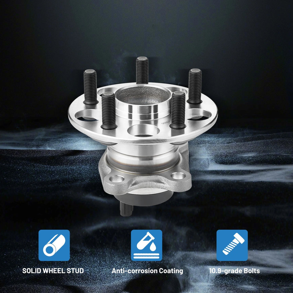 Rear Wheel Bearing and Hub Assembly for 2010–2015 Toyota Prius (Pair)