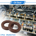Set of 2 Oil Seal Rotary Shaft Seal FKM Rubber 25x42x7mm