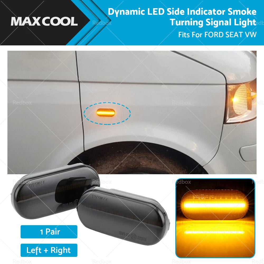 2X Dynamic LED Side Marker Turn Signal for VW Golf MK4 (1997–2006) & SEAT Ibiza (2002–2008)