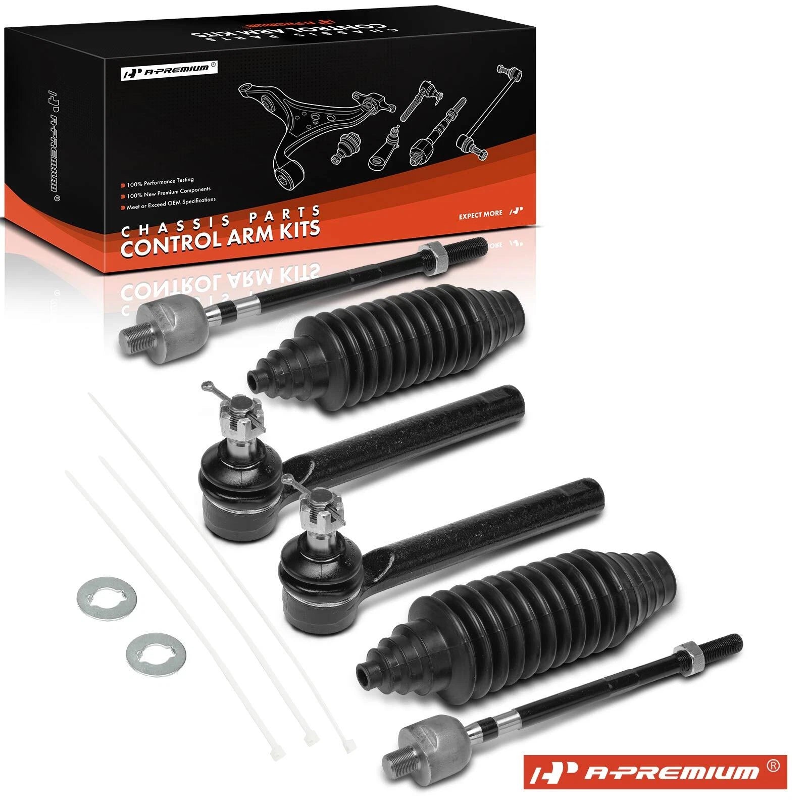 Set of 6 Tie Rod Ends for Nissan Murano (2005–2007)