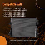 Cooling Radiator for Ram 1500 Classic/2500 (2014–2019) 68232742AA DPI13493