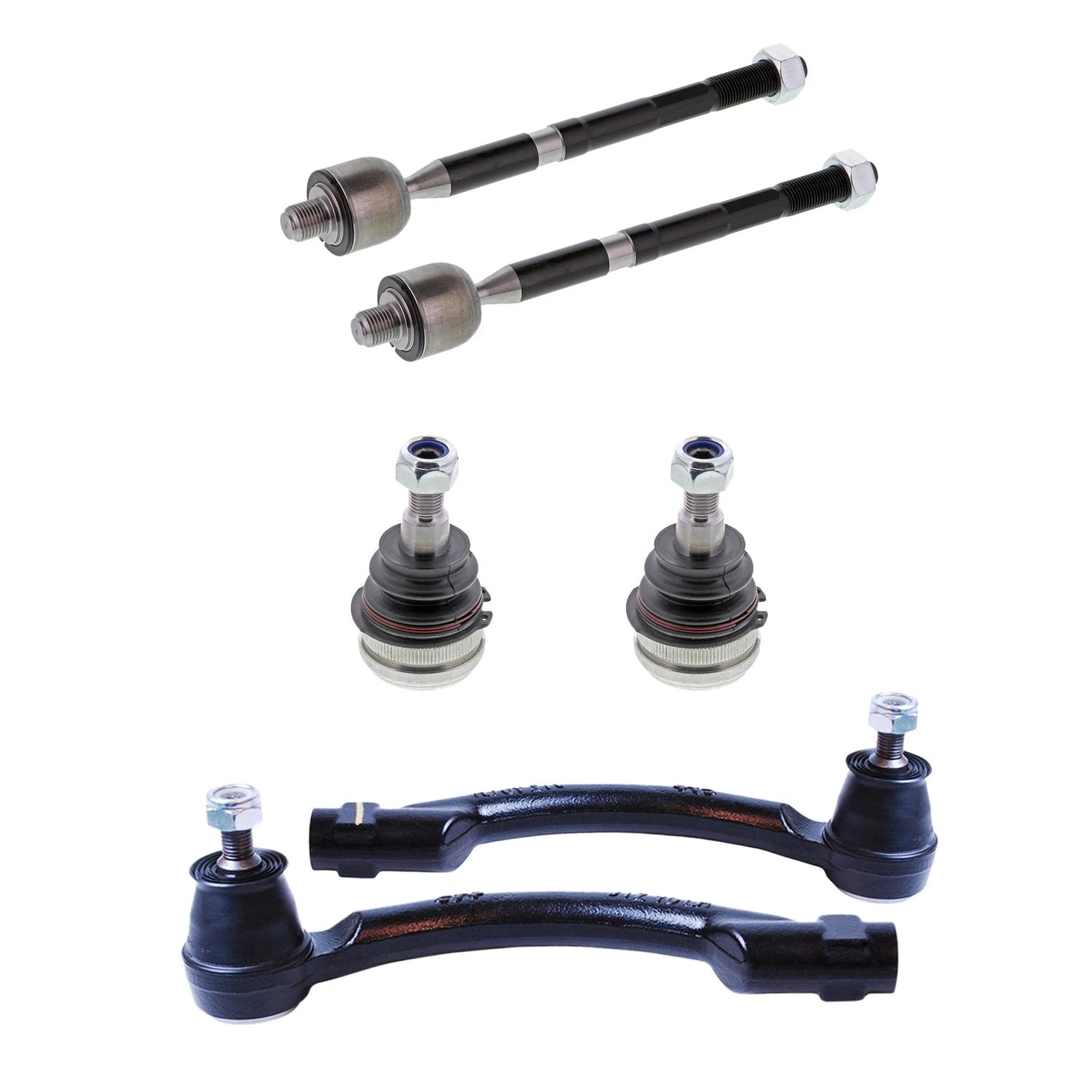 Set of 4 Mevotech Supreme Inner Outer Tie Rods & Lower Ball Joints for Forte (2014–2018)