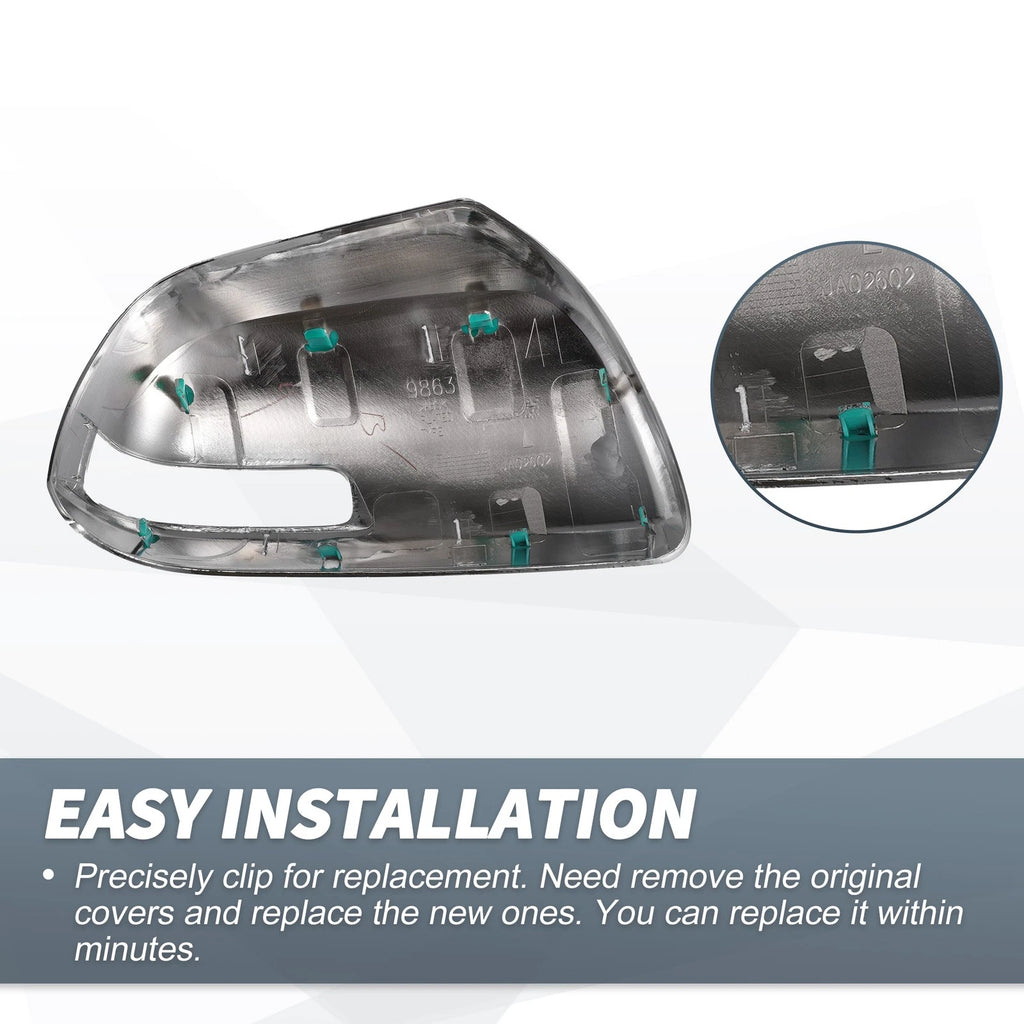 Pair Rearview Mirror Cover Cap Chrome for Toyota Hilux Vigo (2012–2014)