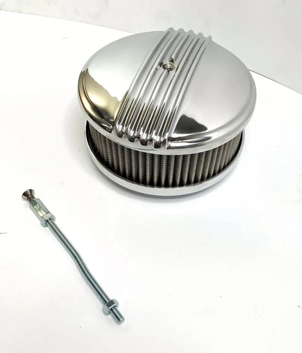 Polished Half Finned Aluminum Air Cleaner for Universal Fit (All Years)