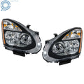 Set of 2 Black Headlights for Nissan Rogue (2008–2015)