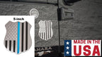 Police Shield Emblem 5 Inch Brushed Stainless for Thin Blue Line Vehicle