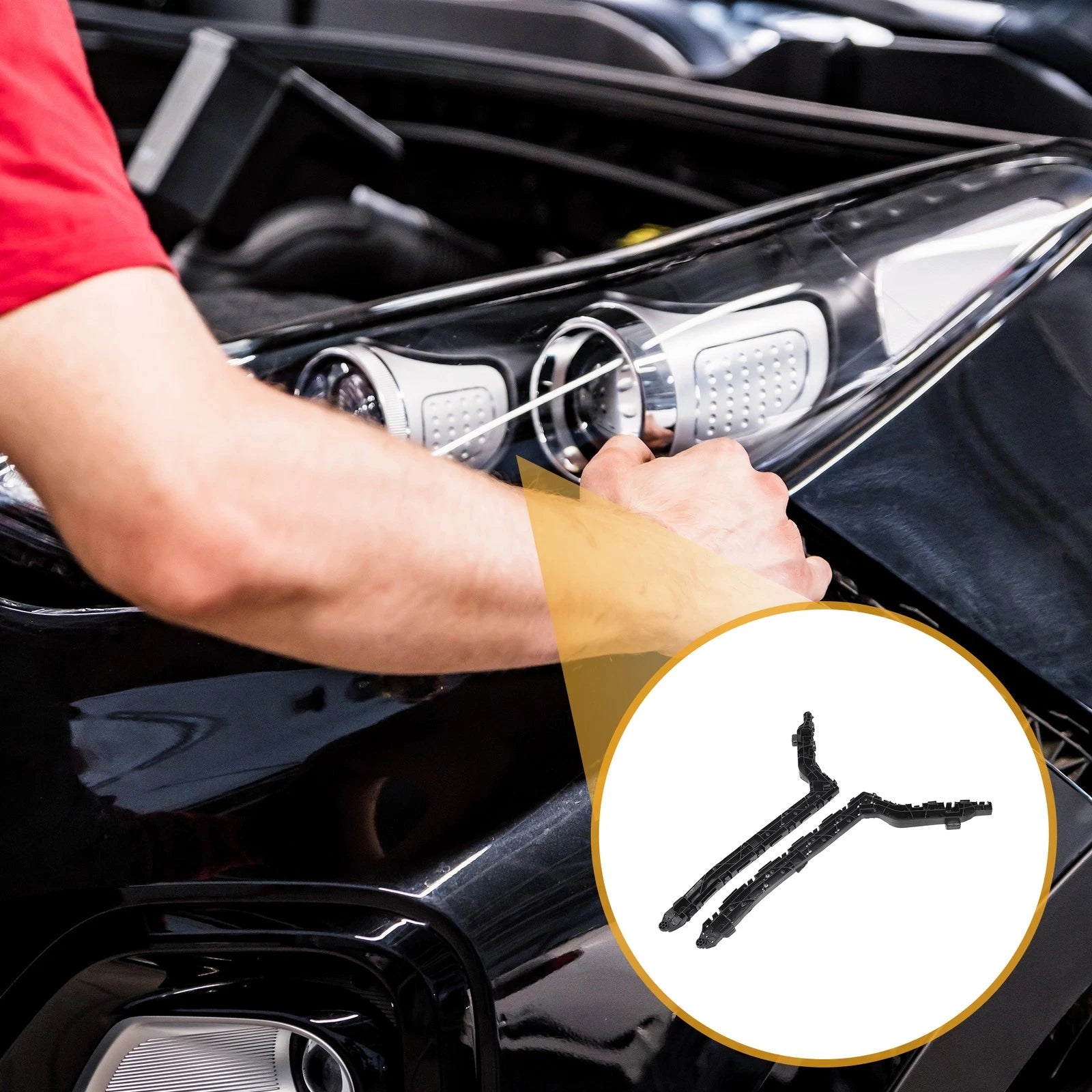 Set of 2 Rear Bumper Support Brackets for Honda CR-V (2012–2014) Black