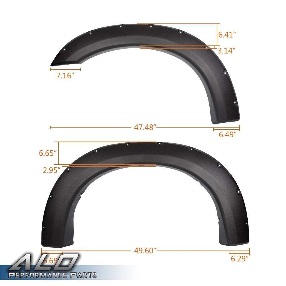 Pocket Rivet Bolt-On Fender Flares for Ford F250 F350 Super Duty (1999–2007)