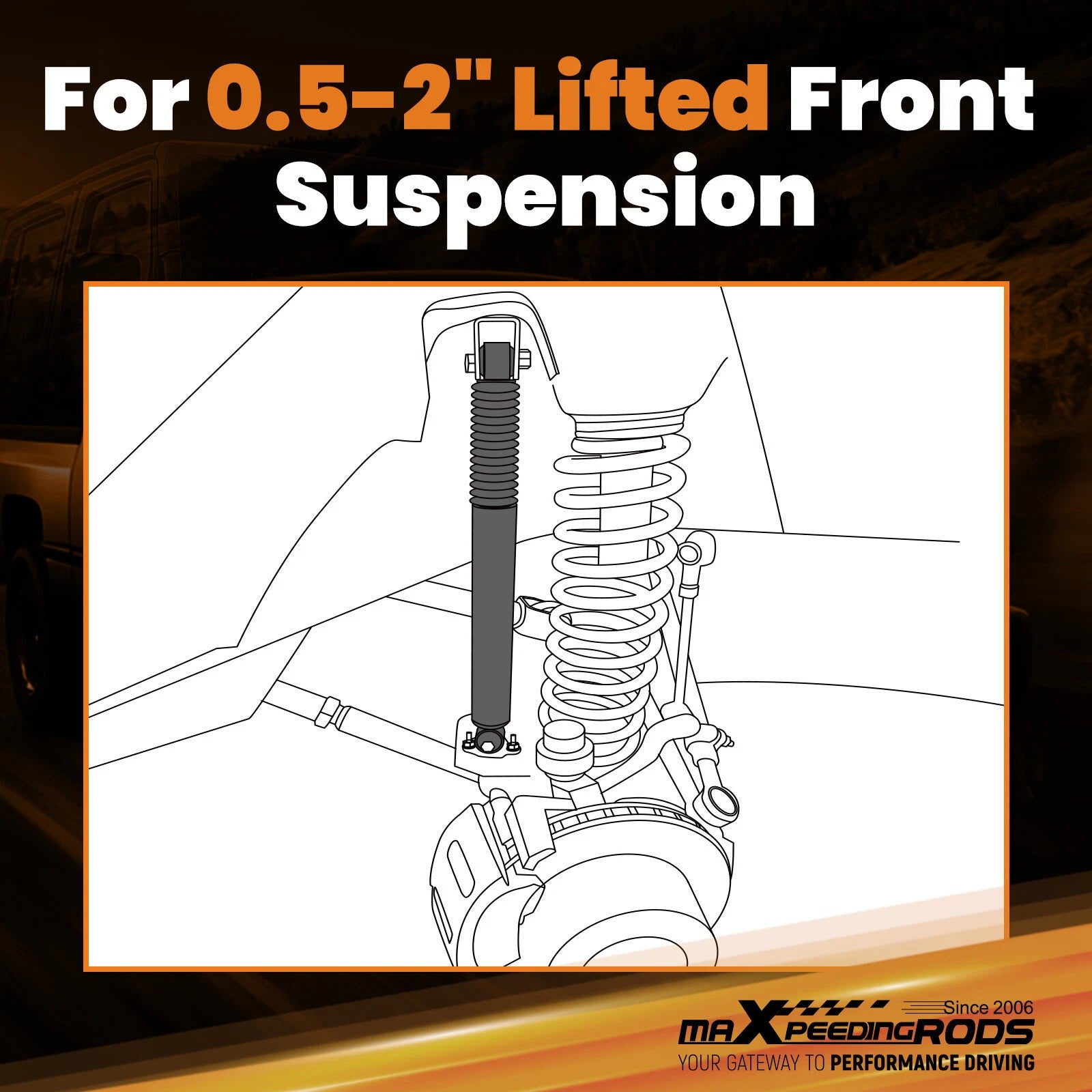 Lift Front Shocks for Chevy Silverado/GMC Sierra 1500 2WD (1999-2007)