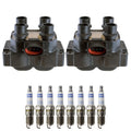 Set of 2 Ignition Coils & 8 Bosch Platinum Spark Plugs for F-150 F250 Mustang V8