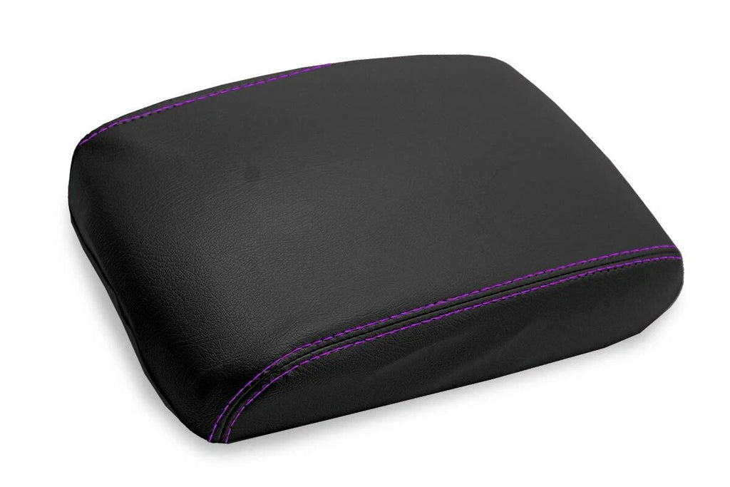 Leather Console Lid Armrest Cover for Infiniti FX35 (2009–2012) Purple Stitch