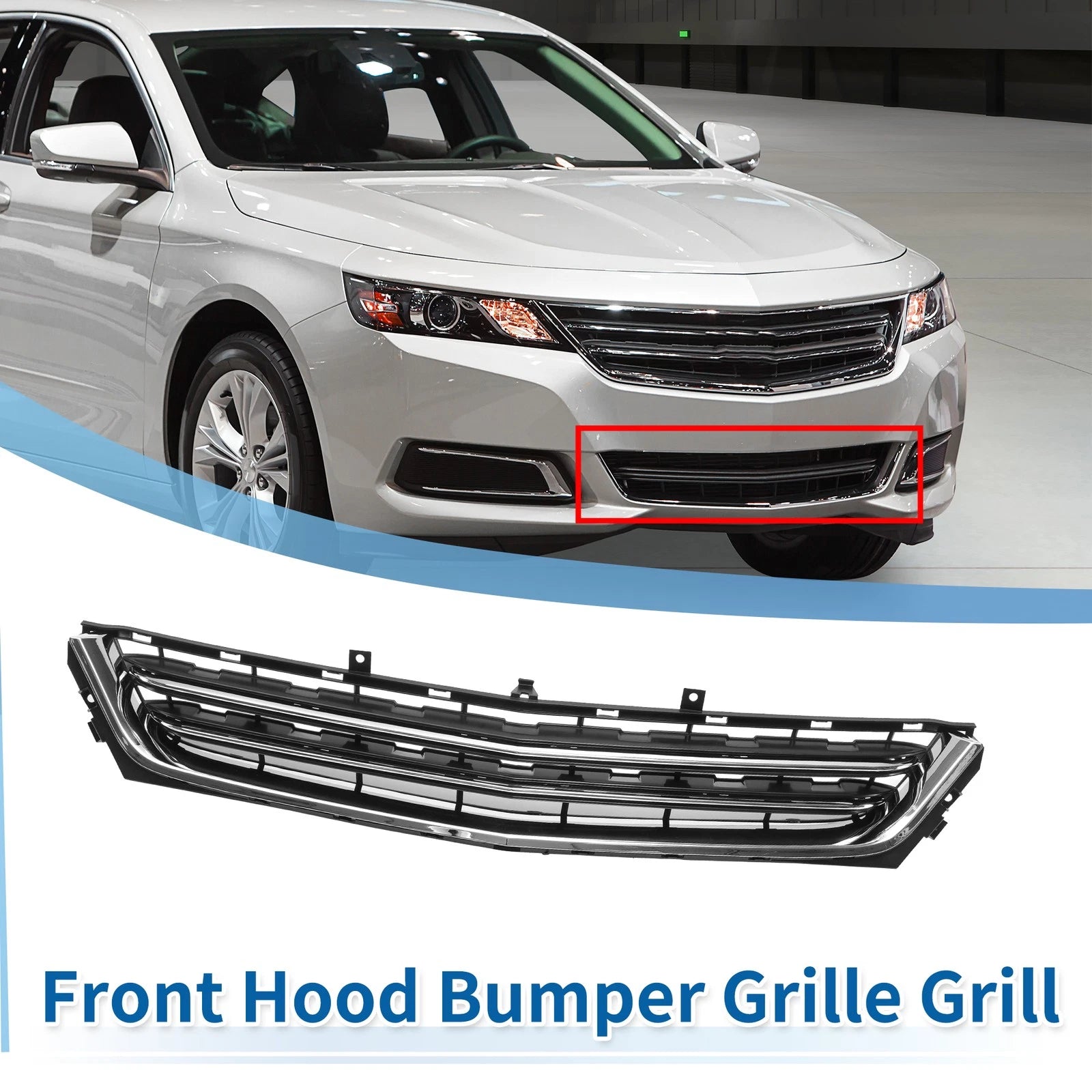 Front Lower Bumper Grille for Chevrolet Impala (Chrome, Silver, Black)