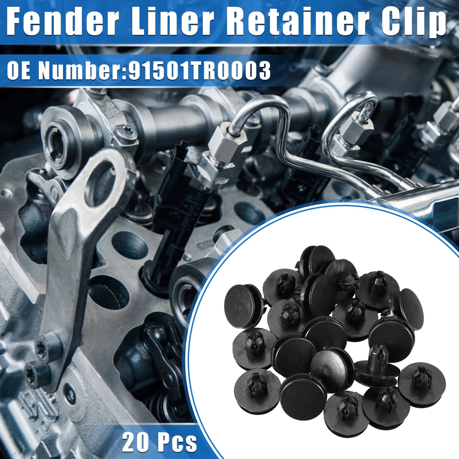 20Pcs Fender Liner Retainer Clip for Honda 