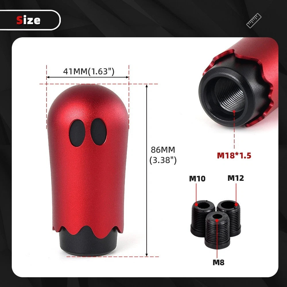 Red JDM Ghost Manual Gear Shift Knob for Universal Fit