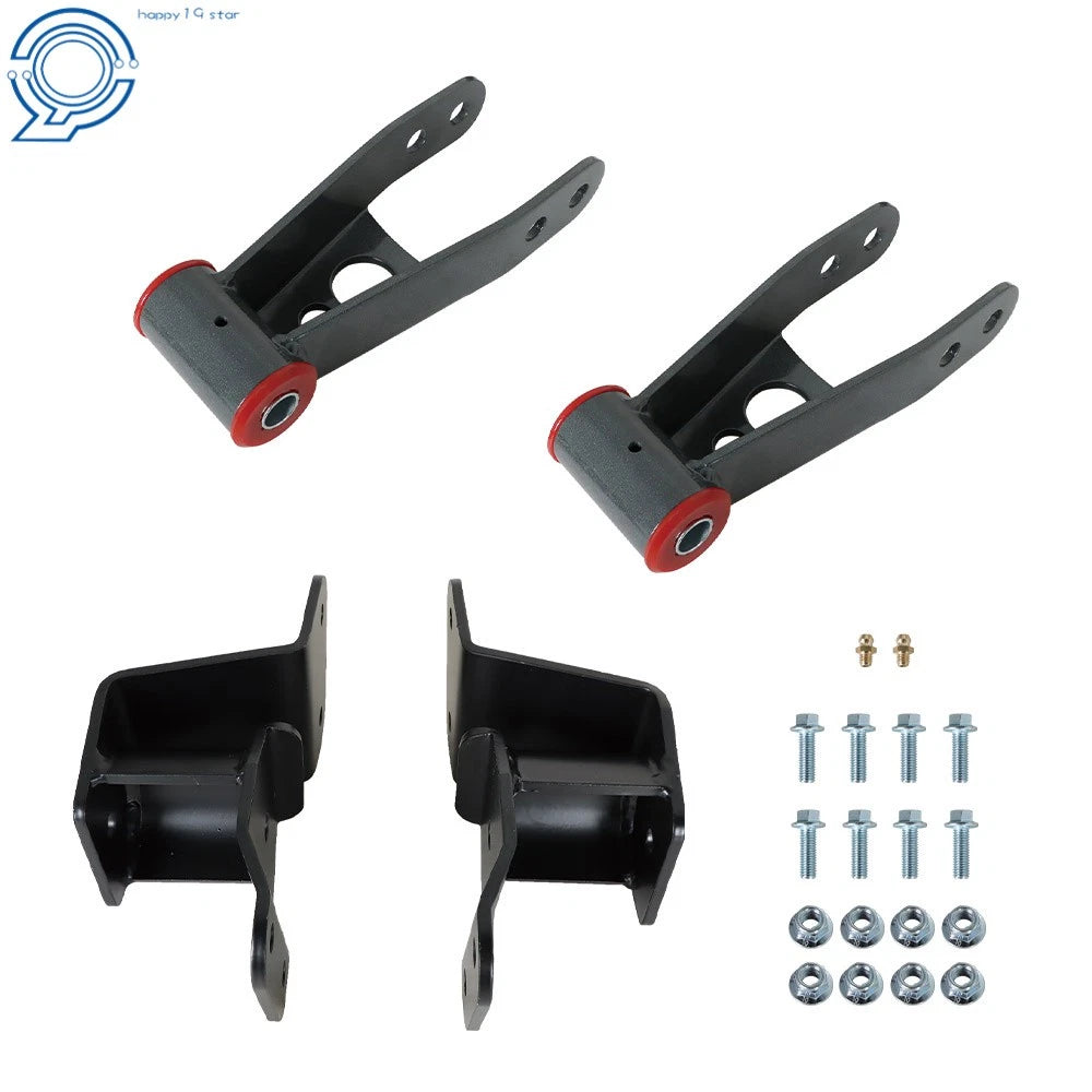 4" Rear Drop Kit Shackles & Hangers for Chevy Silverado GMC 1500 (1988–1998)