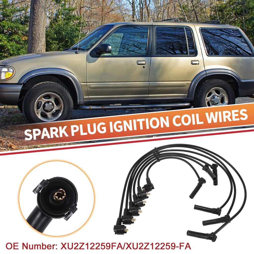 6X Spark Plug Wire Ignition Coil Cable No.XU2Z12259FA for Ford Explorer (2002–2005)