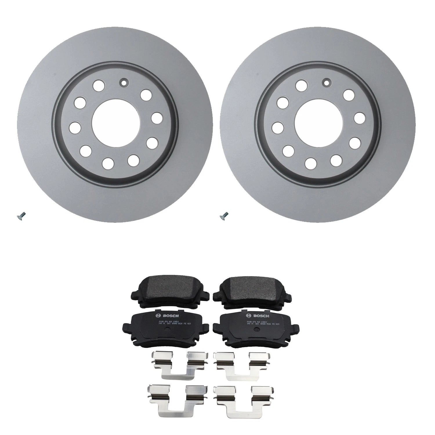 Hella Rear Rotor & Bosch Semi-Met Brake Pad Kit for Audi A3, VW Eos, GTI, Jetta, Passat, Tiguan (2006–2021)