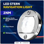 LED Boat Navigation Lights, 3" Transom Mount for Marine Use
