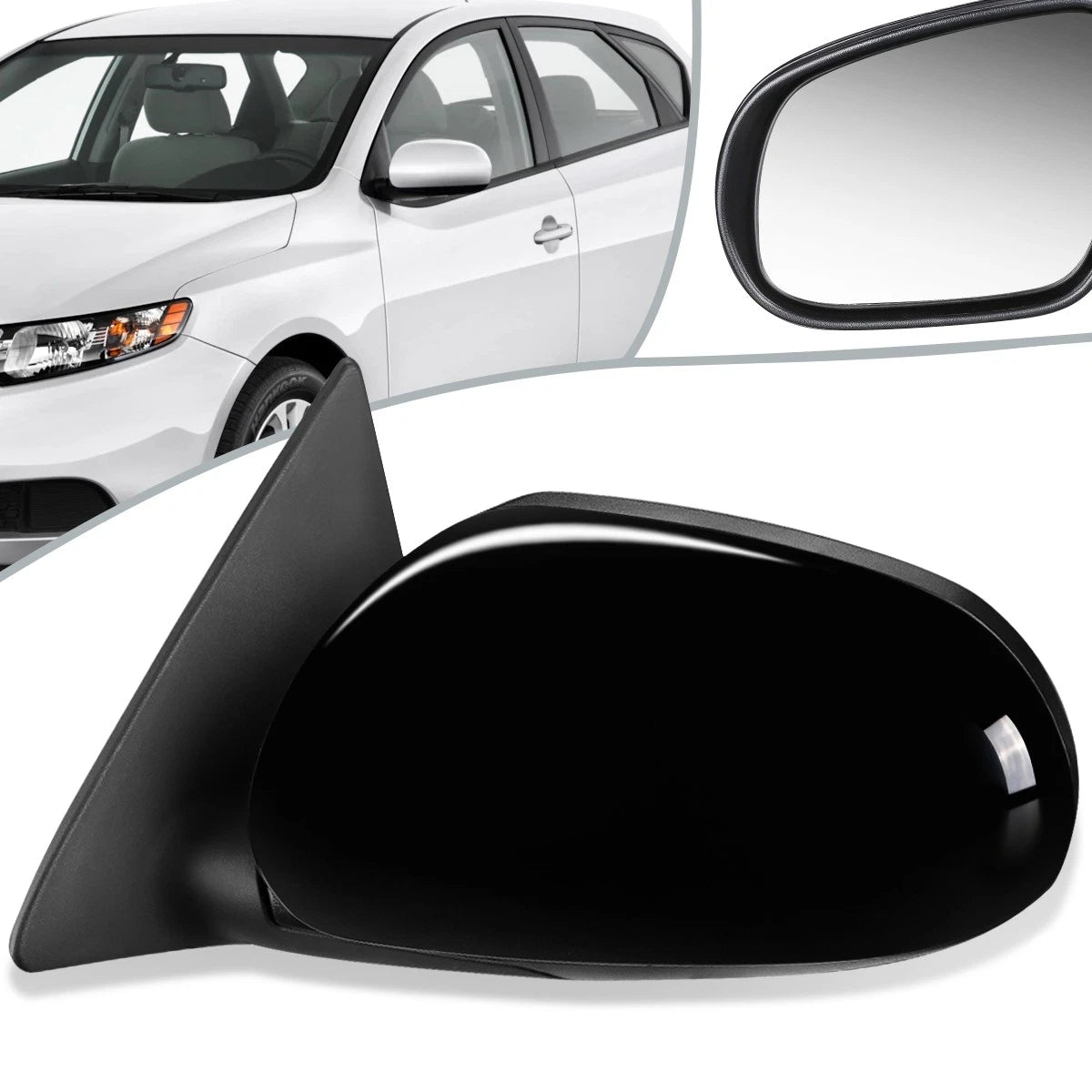 OE Style Manual Side Door Rear View Mirror Left for Kia Forte (2010–2013) KI1320144