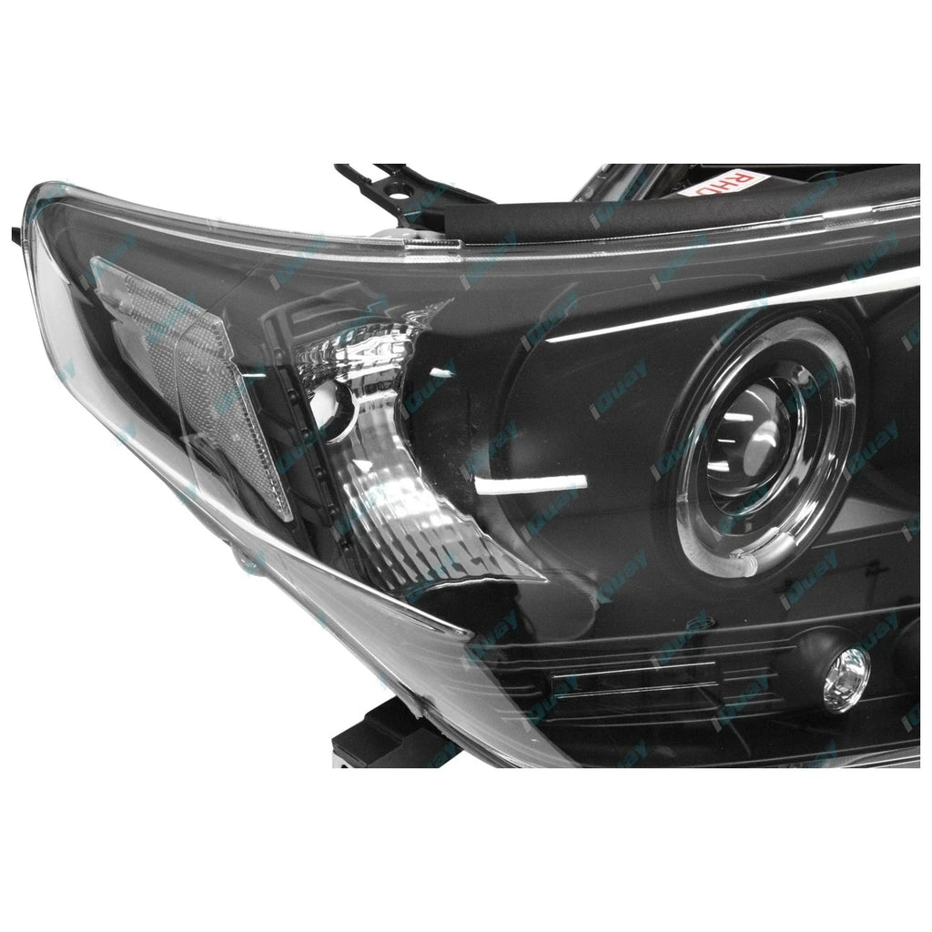Angel-eye Projector LED BLACK Headlights for Toyota Landcruiser 200 07-15
