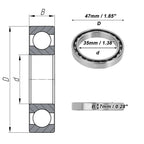 Deep Groove Ball Bearing 35x47x7mm for Scooter Skateboard (1 Pc)