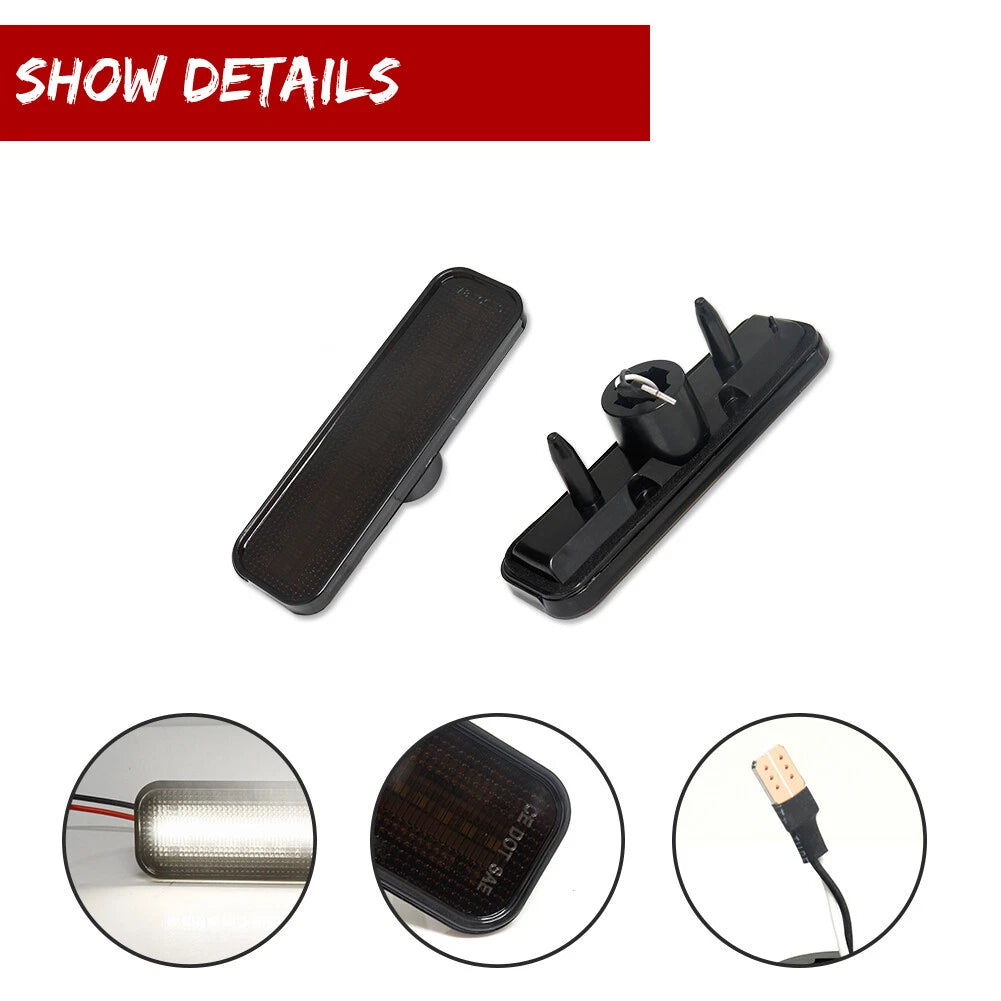 2X Smoke LED Side Marker Lights for Chevrolet Camaro (1970–1977)