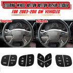 Set of 4 Steering Wheel Button Repair Stickers for GM Vehicles (2003–2011)