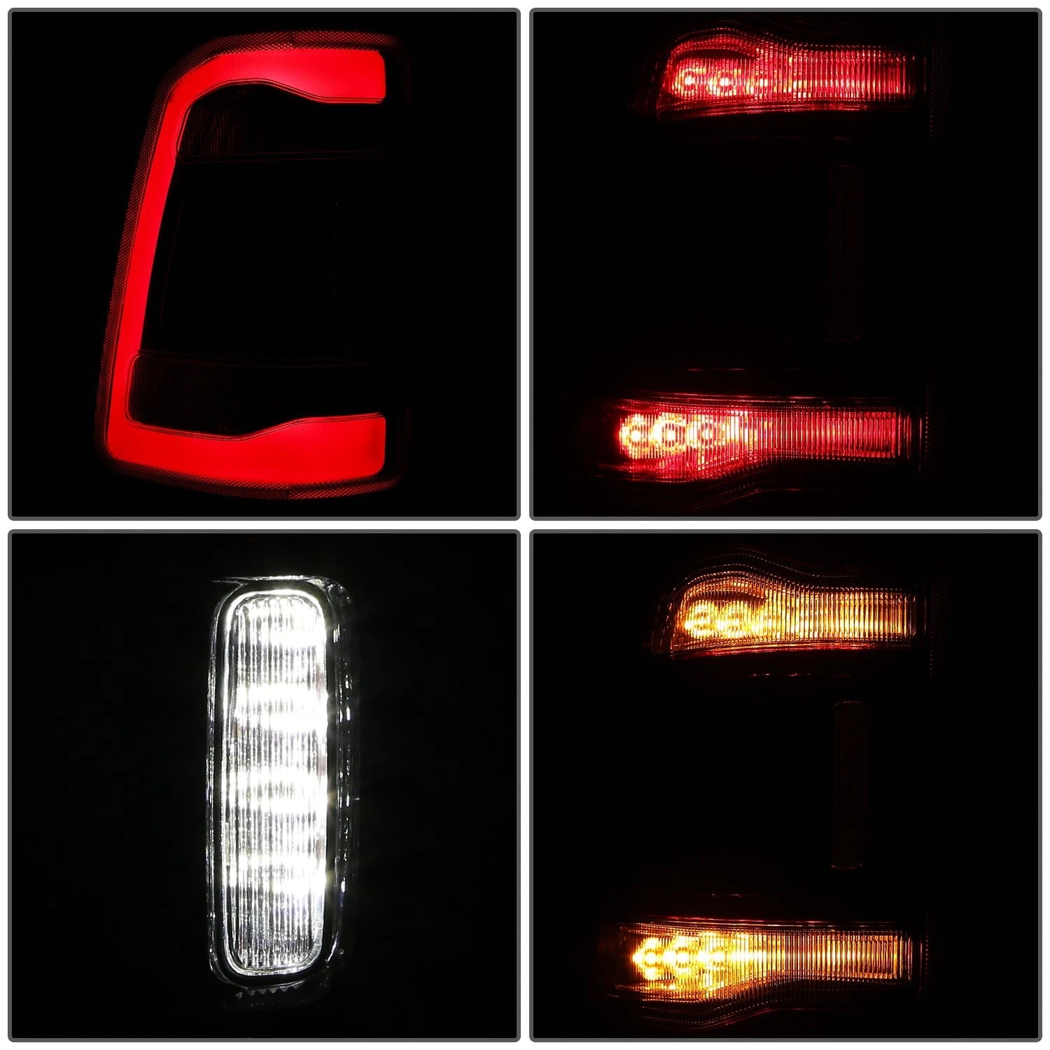 Chrome Red LED Tail Light Assembly for Ram 1500 (2019–2024)