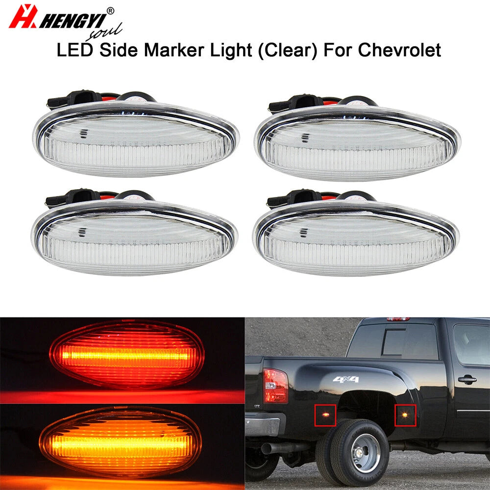 Dually Bed Fender Side Marker Lights for Chevy Silverado GMC 2500HD 3500HD (2001–2014)