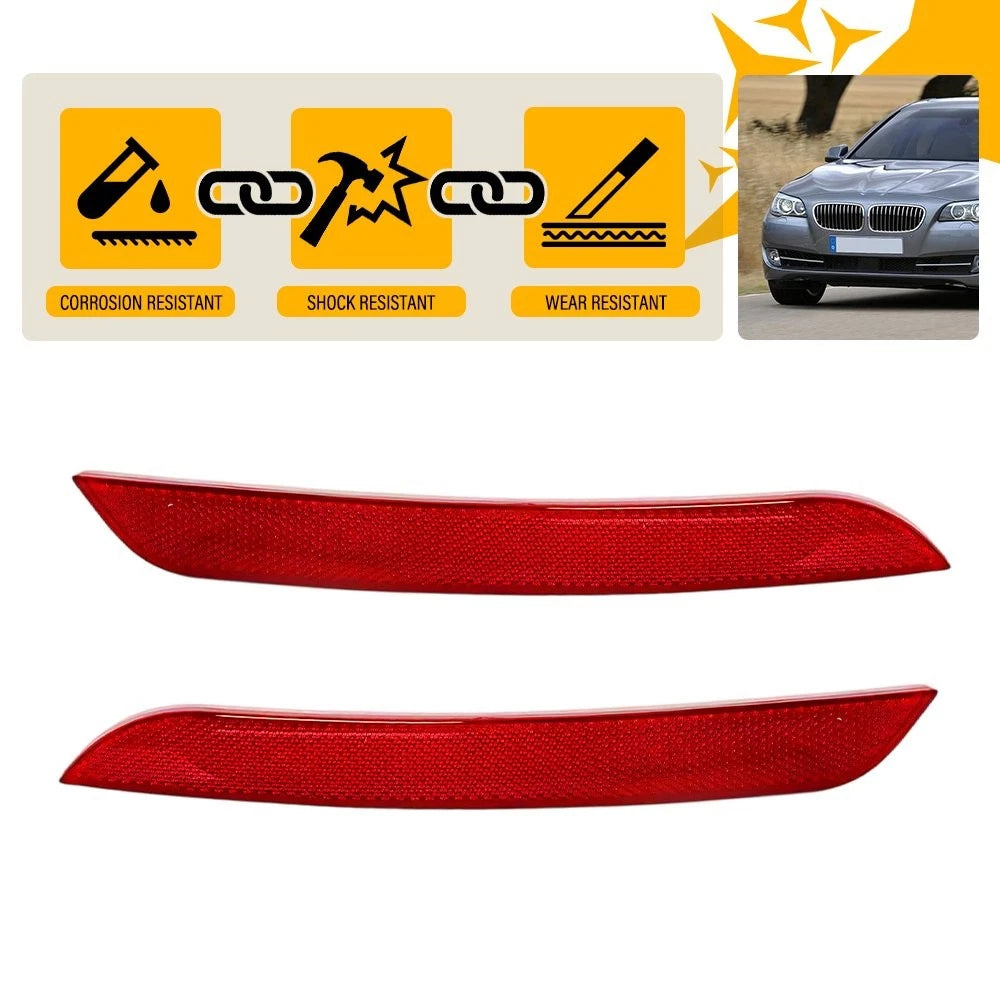 Set of 2 Rear Bumper Reflectors for BMW F10 528i 535i 550i xDrive (2010–2013)