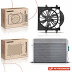 AC condenser and cooling fan assembly kit for Jeep Grand Cherokee 