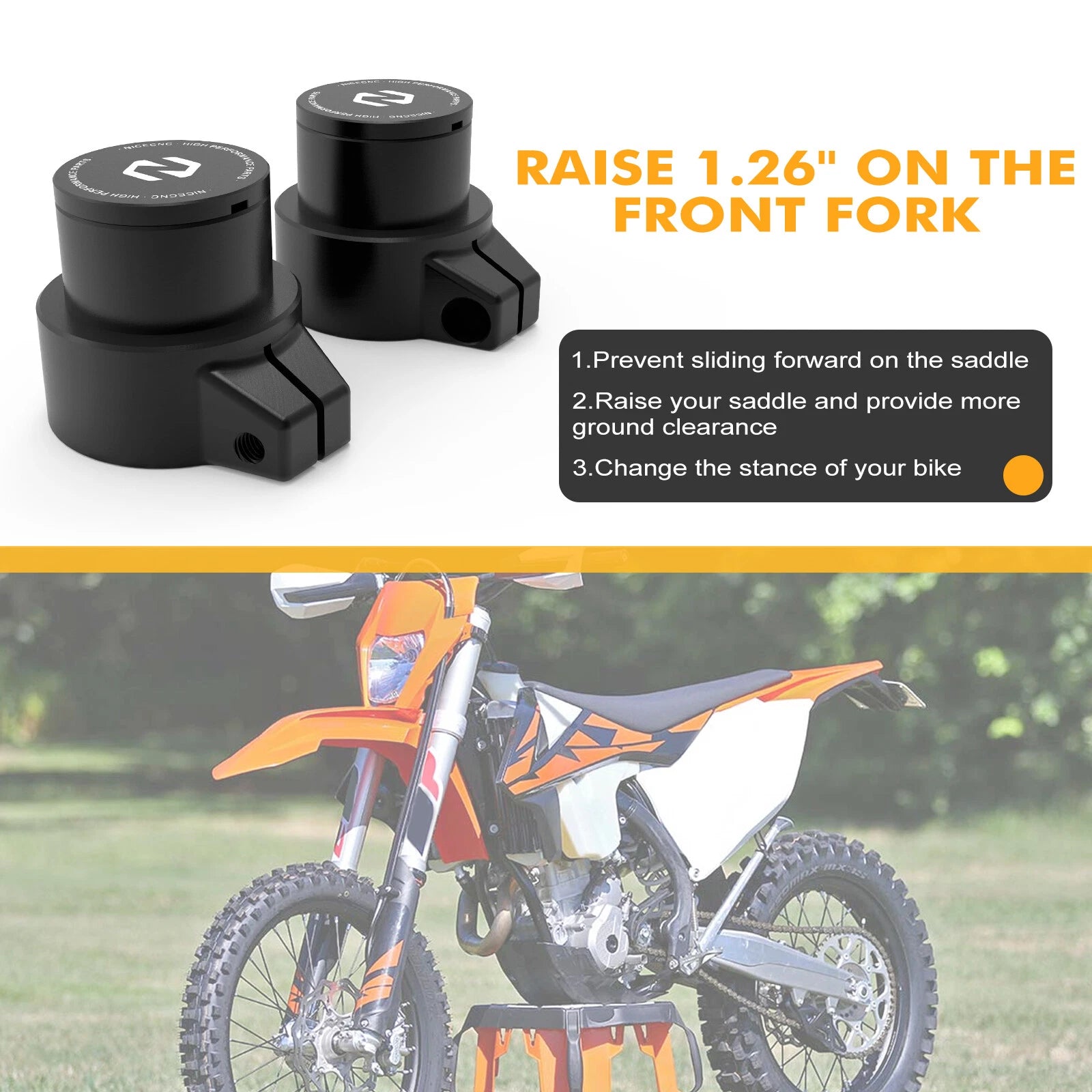 Fork Tube Extension Riser for KTM 390 Adventure (2020–2024)