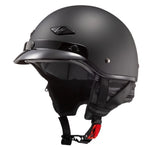 Bagger Half Helmet for LS2 HH568 (Solid Matte Black, Built-in Visor, Size XS)