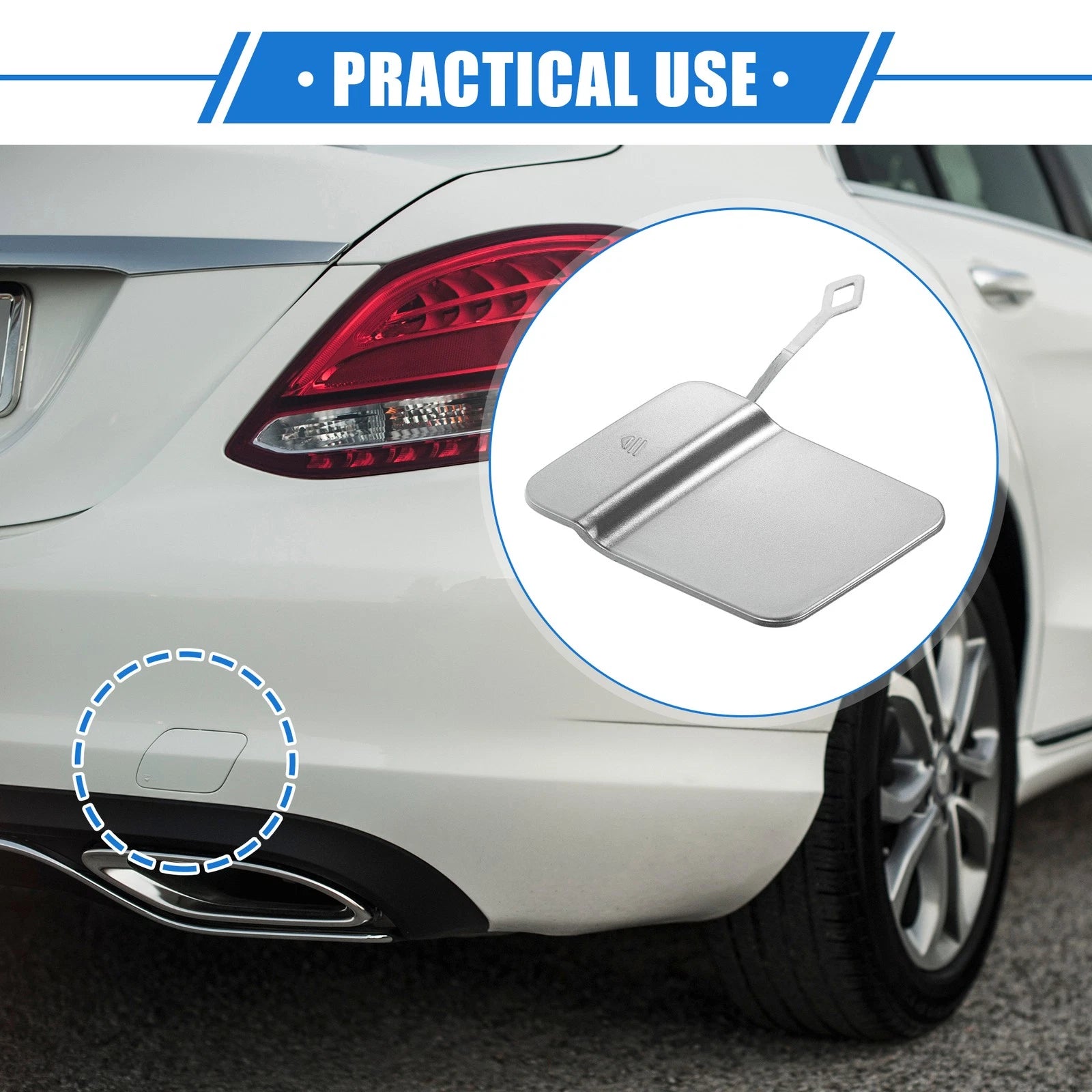 Tow Hook Eye Hole Cover Cap for Mercedes-Benz GLK350 (2010–2015) Silver Tone