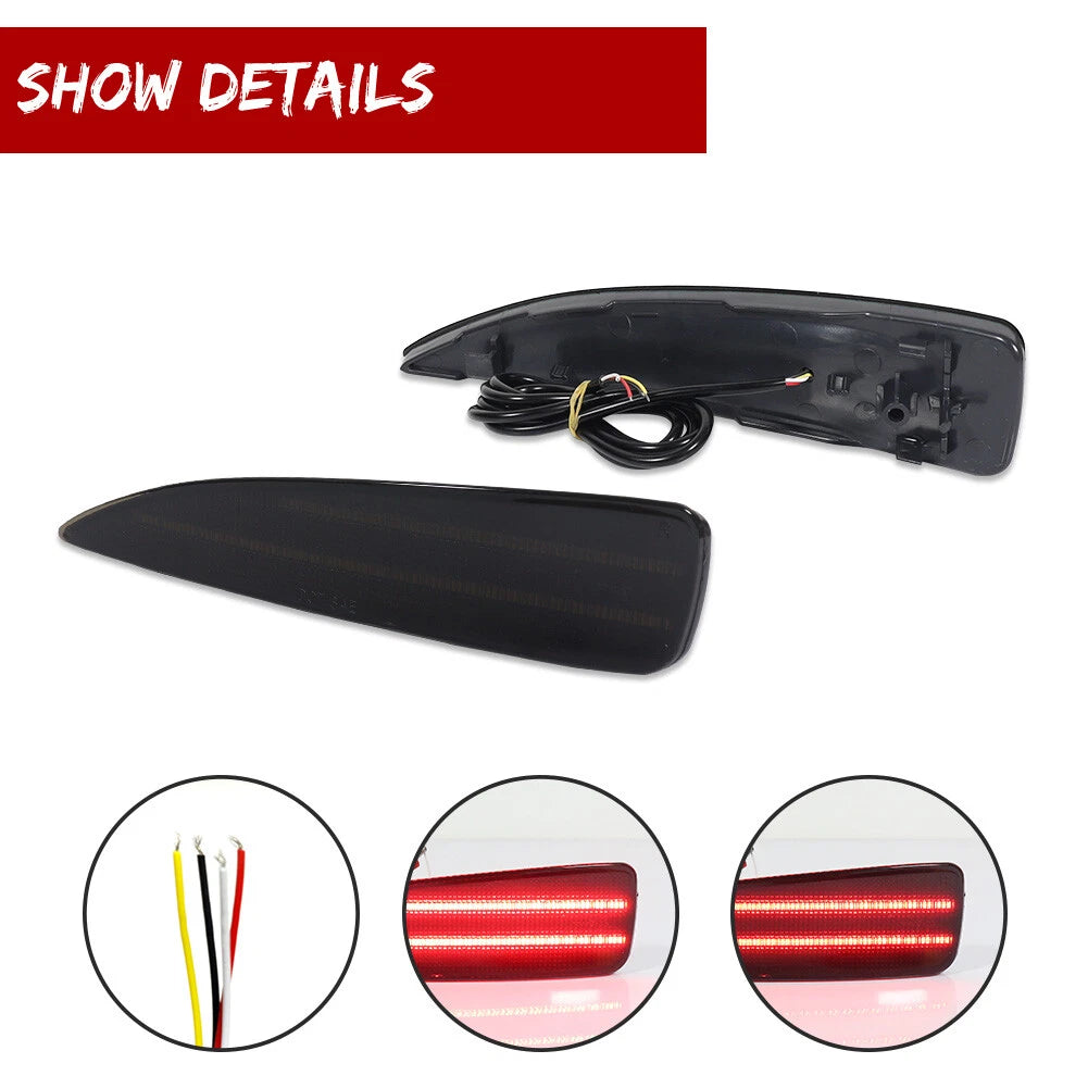 Smoke LED Rear Bumper Reflector for Toyota Yaris (2012–2014)