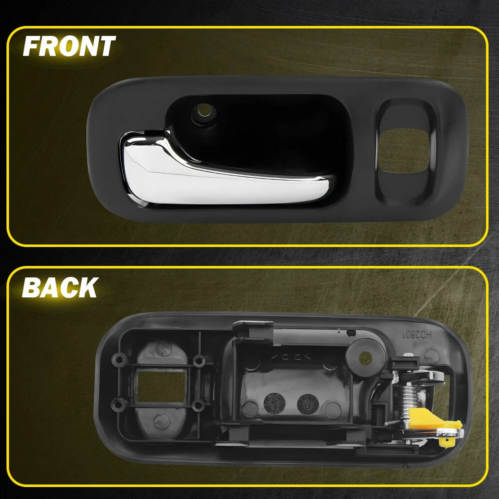 2X Front Inside Door Handles Set Black Chrome for Honda CR-V (1997–2001)