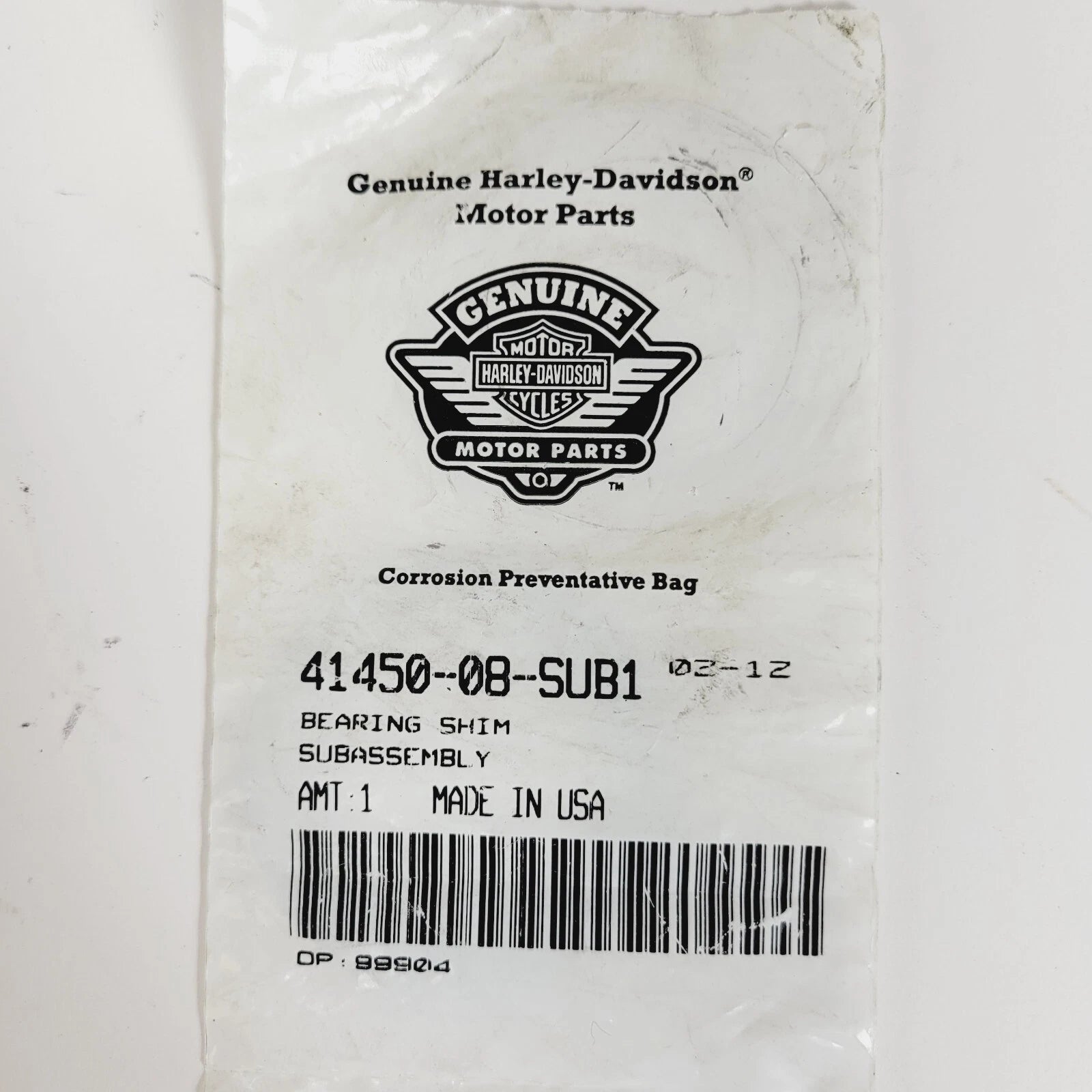 Bearing Shim SubAssembly for Harley Davidson (2008) 41450-08