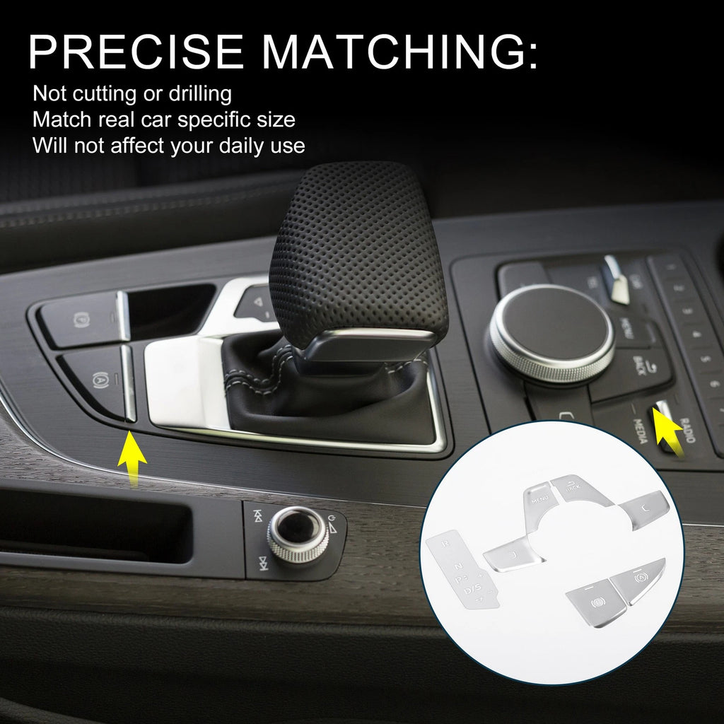 Set of 1 Gear Shift Handbrake Button Switch Cover for Audi A4 B9 A5 (2016–2023)