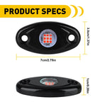 Set of 4 Red LED Rock Crawling Underbody Lights for Truck UTV ATV
