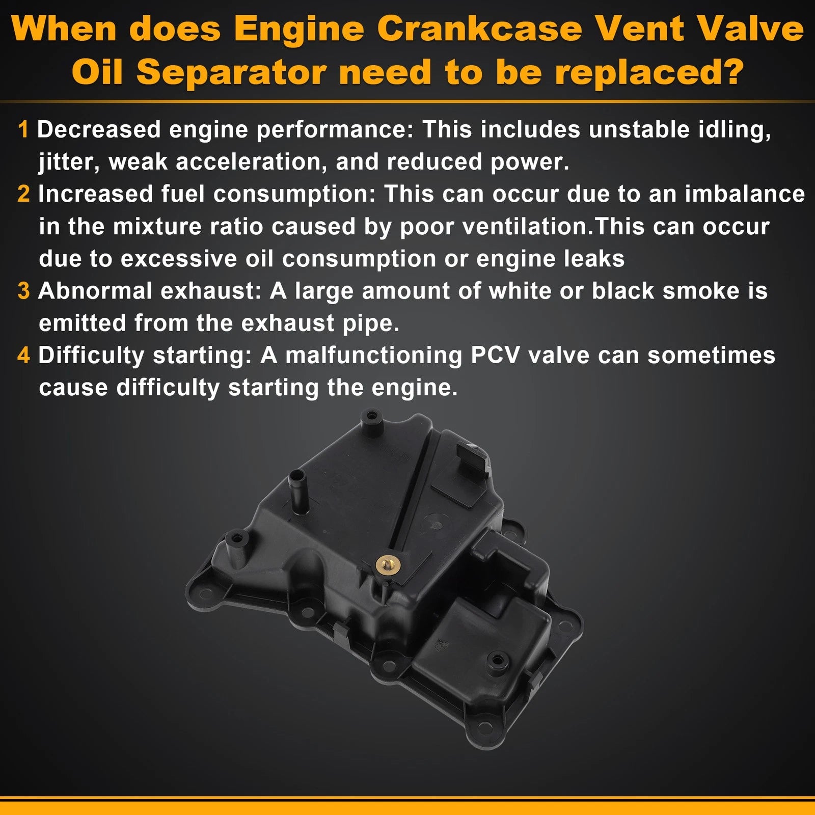 Engine Crankcase Vent Valve Oil Separator for Volkswagen Golf (2015–2021) No. 04E103464AM