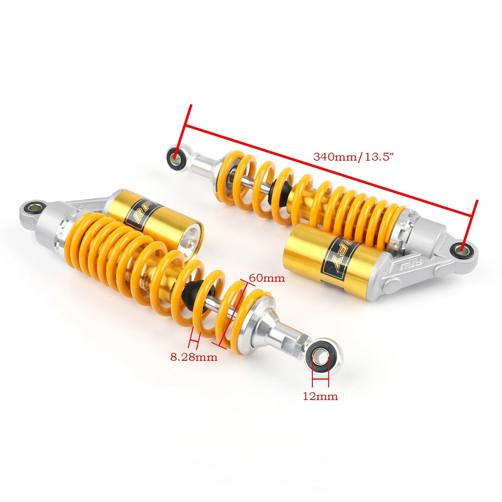 2pcs 13.5" 340mm Air Shocker Rear Shock Absorbers for Harley Ducati